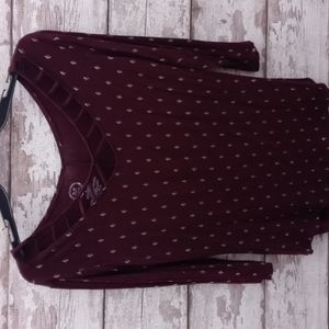 Maurice's Wine with gold diamonds Size S Top Fits like L